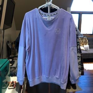 Pink velvet crewneck